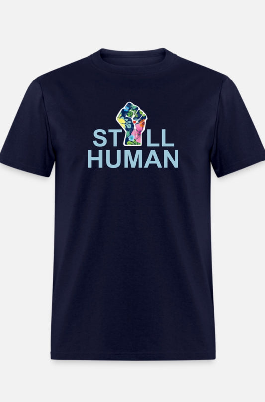 NAVY FLORAL I’M STILL HUMAN T-SHIRT